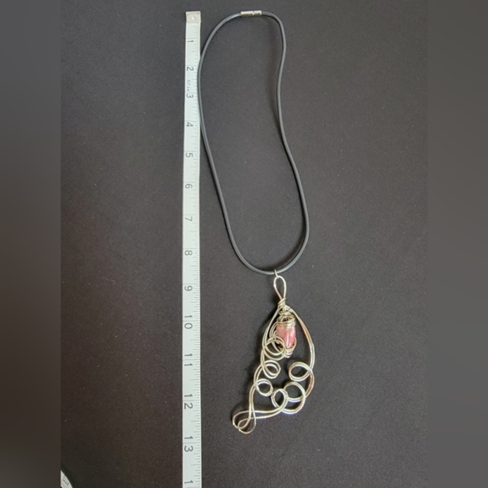 Vintage Handmade Artisan Wire Wrapped‎ Caged Necklace Pendant Bib Choker - Picture 3 of 7